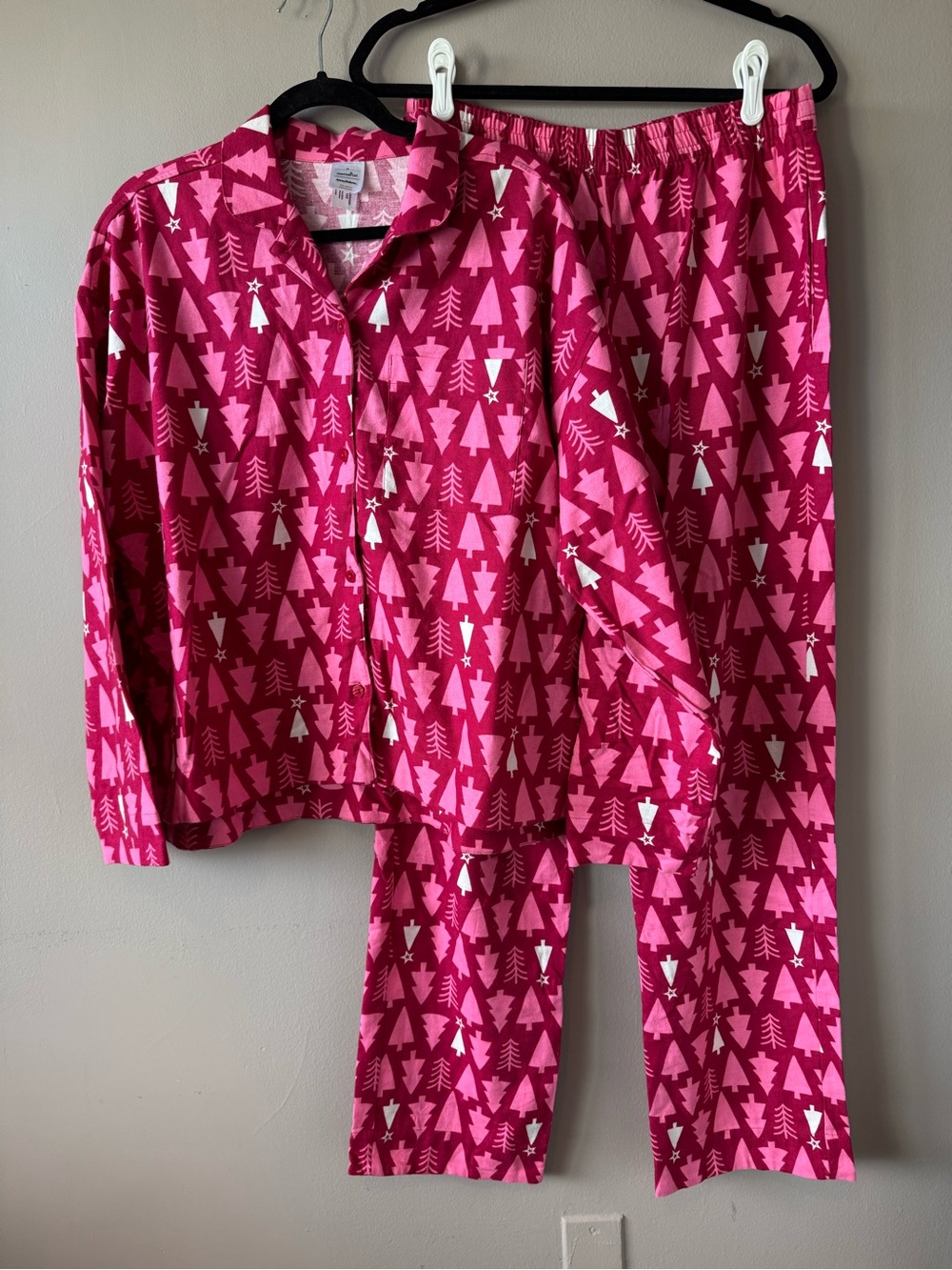 Hanna Andersson Women’s Pink American GirI Holiday Tree Pajama Set Size Medium